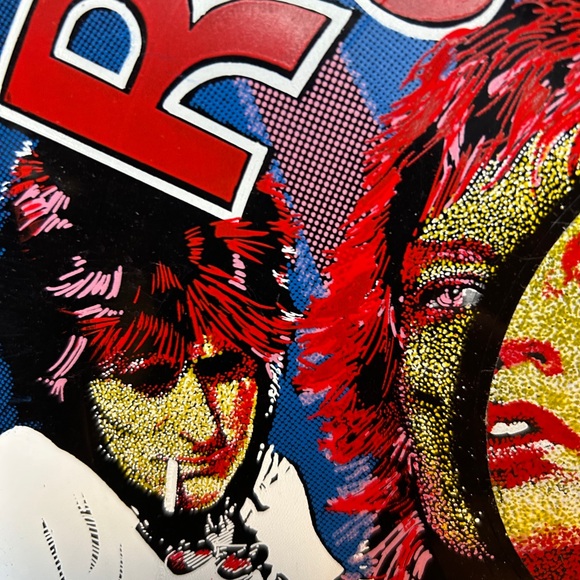 VTG PAINTED VINYL RECORD ROLLING STONES ART - Picture 2 of 5